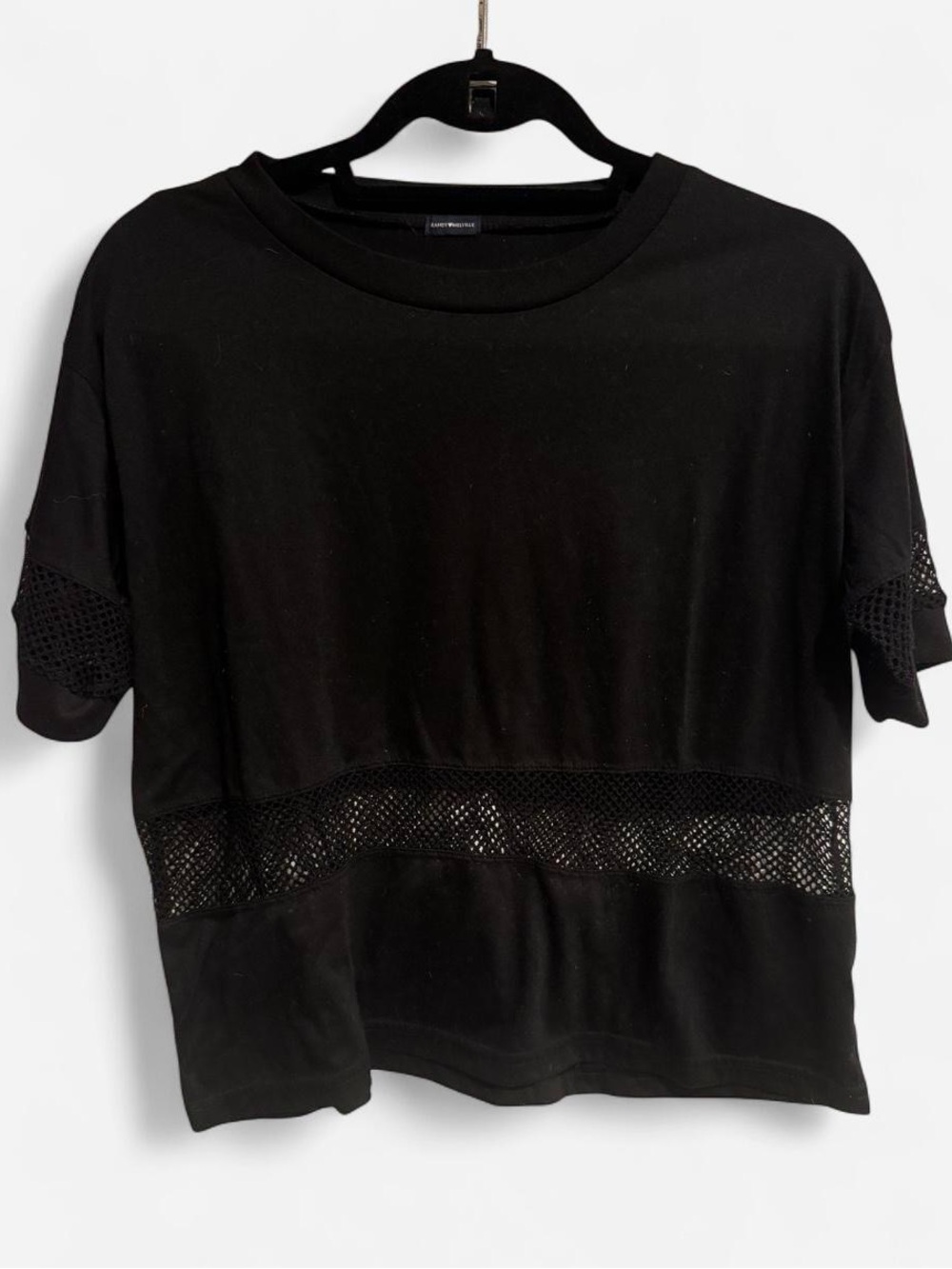 Brandy Melville black mesh tee